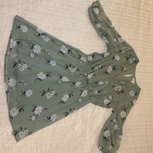 Green floral dress